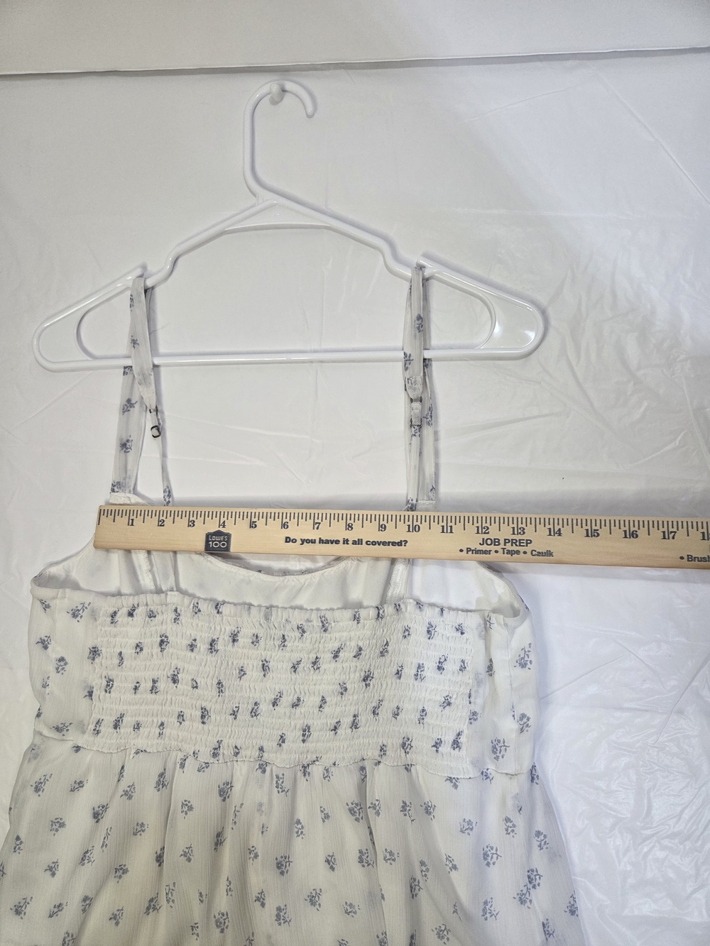 Ivory Floral Ruffled Camisole with Adjustable Straps - Picture 6 of 14